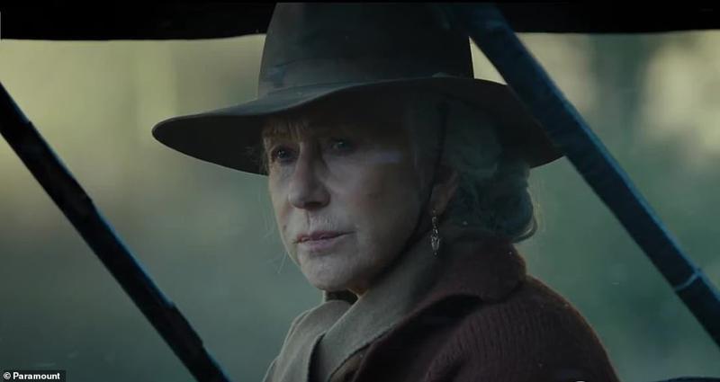 Dame Dutton: Oscar winner Helen Mirren looked right at home under the wing of her cowgirl crown as she prepared to play Harrison Ford's wife, Cara Dutton.